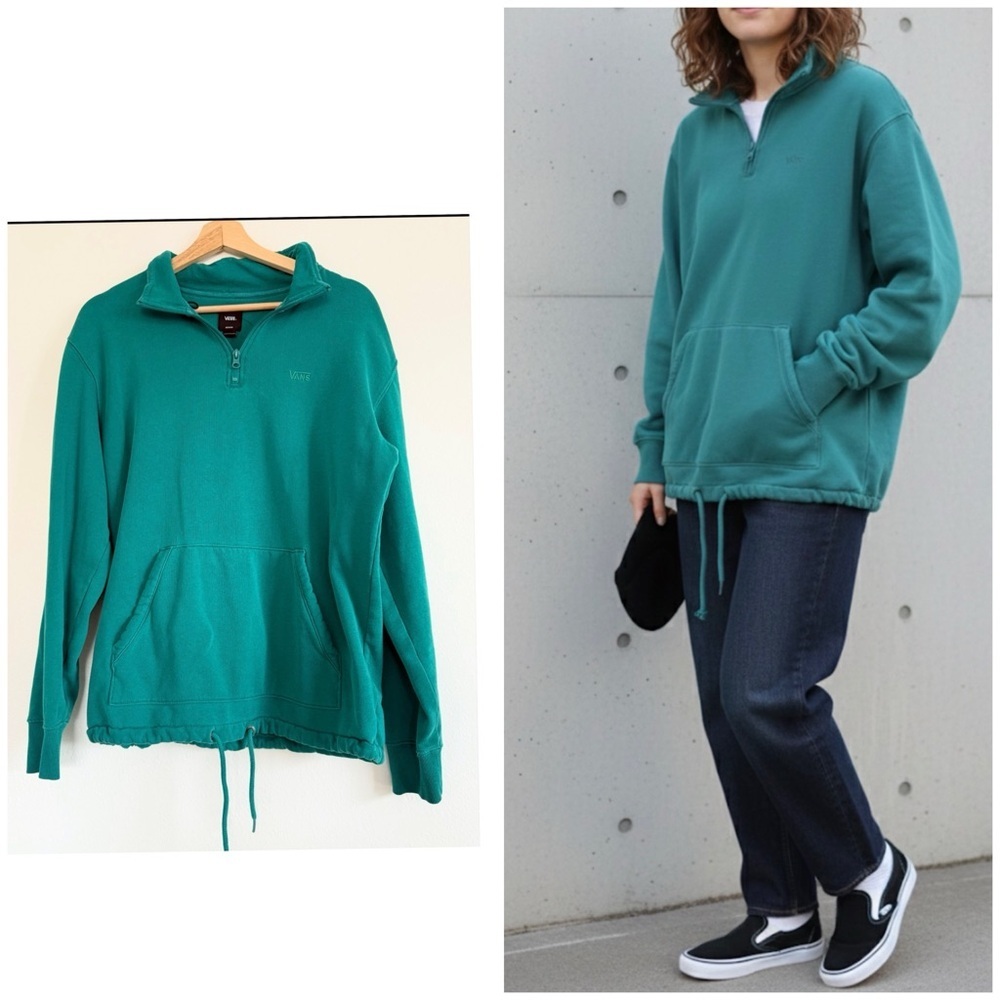 Vans Green Vans Versa Quarter Zip Sweatshirt Medium Knit Top